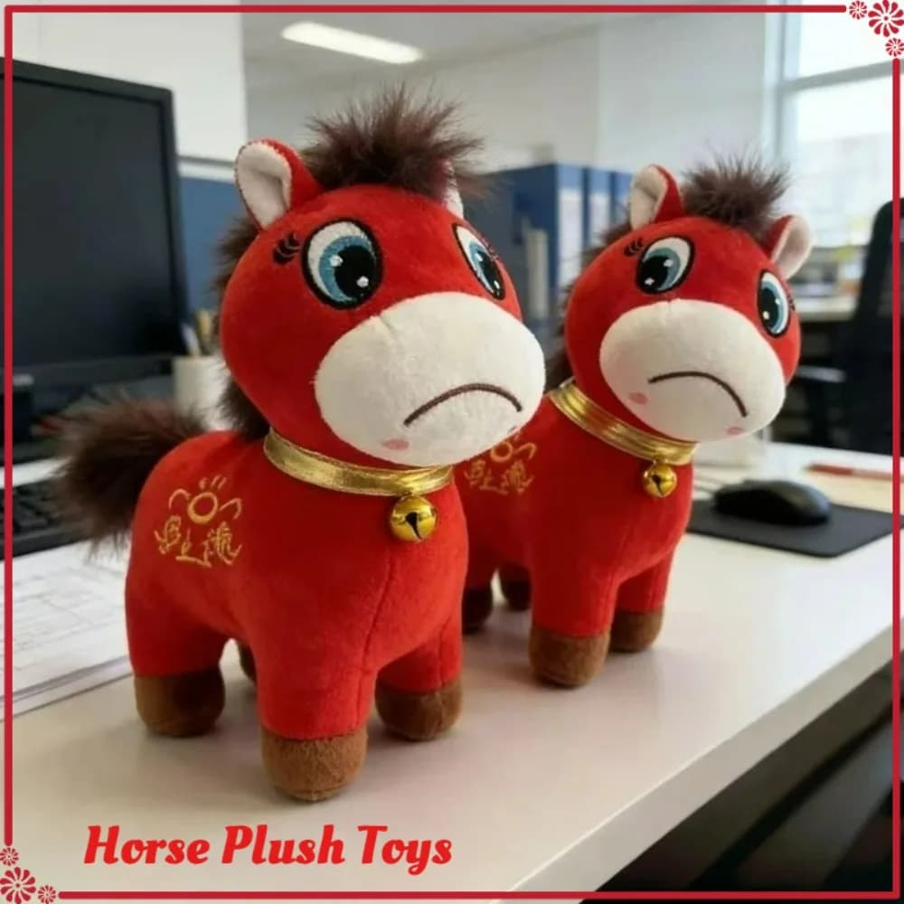 Peluche Cavallo Triste Popolare 2026 - Bambola di Peluche Cavallo Esclusiva per Lavoratori - Giocattolo Animale Imbottito Cavallo - Regalo di Capodanno