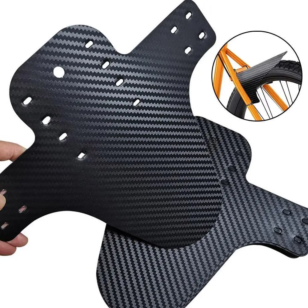 Parafango per bicicletta, 1 pezzo, nuovo, con motivo in carbonio, per ruota anteriore e posteriore, ultraleggero, per ciclismo MTB.