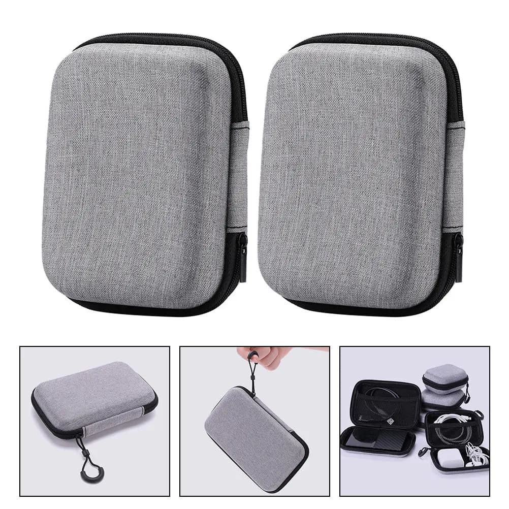 2 Pezzi Borsa Portatile per Prodotti Digitali, Organizer Compatto Impermeabile per Cavi USB, Auricolari, Microfoni, Custodia da Viaggio