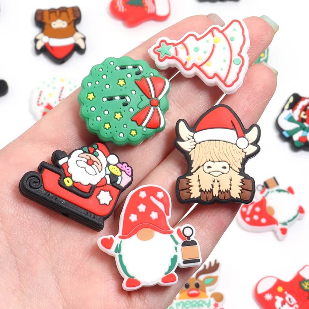 2Pcs Silicone Beads Animal Kyloe Christmas Theme Focal Beads For Jewelry Making DIY Necklace Keychain Jewelry Accessories Gifts