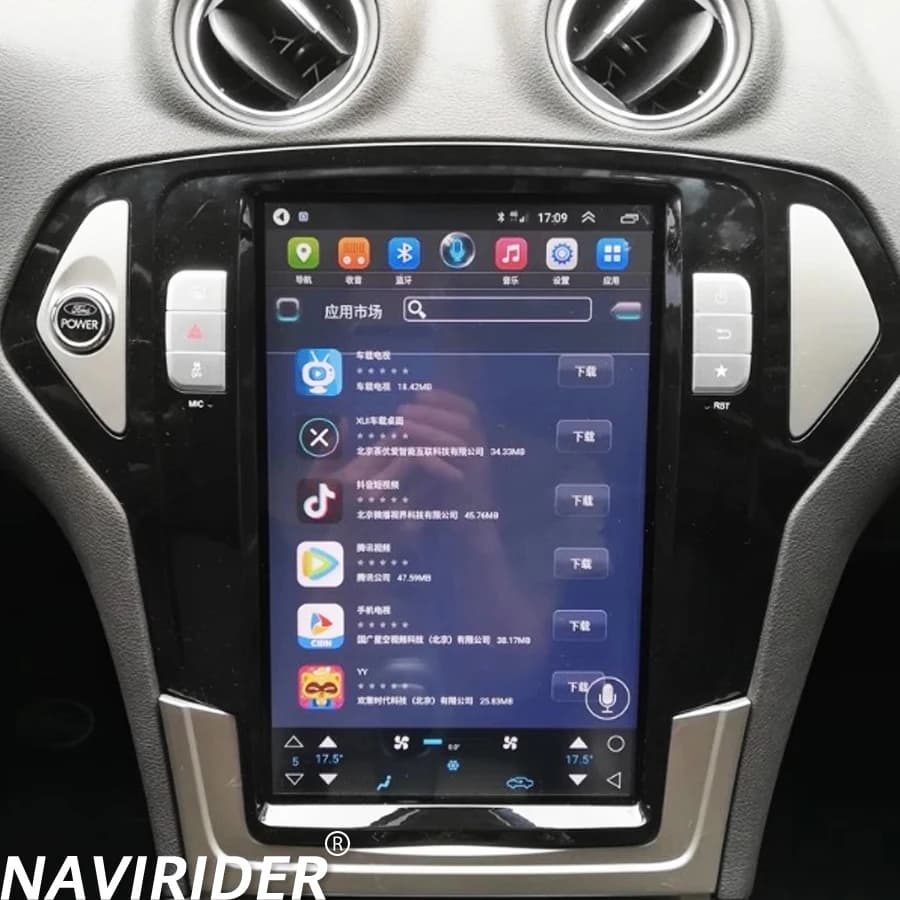 12.8 pollici Android 15 Per Ford Mondeo 2007-2013 Navigazione Autoradio 2din Lettore Video Multimediale Schermo 256GB di Stoccaggio GPS Carplay