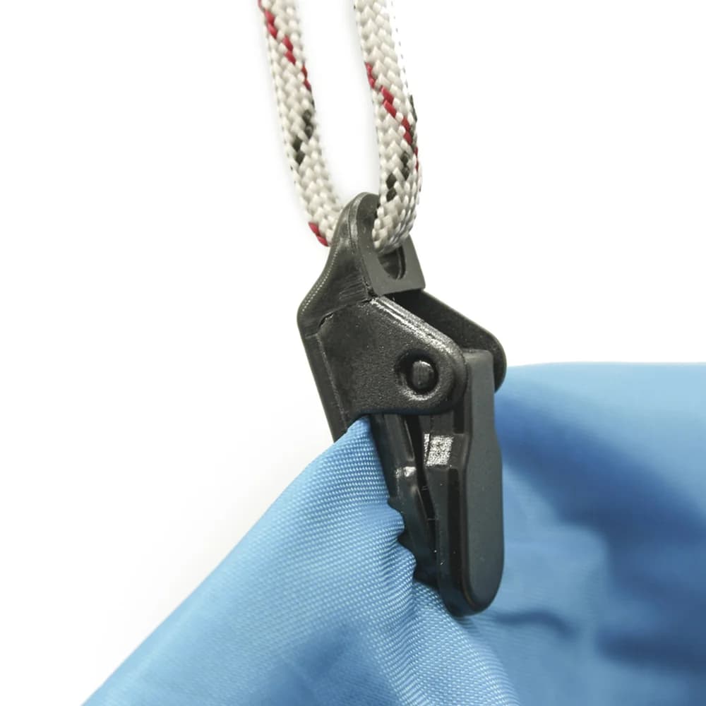 10 pz/batch Clip in plastica a doppio foro per tenda da campeggio, regolatore corda, clip a coccodrillo per tenda, accessori da viaggio