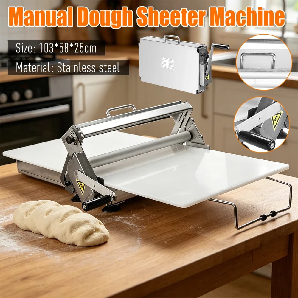 Folder with 2 Laminating Tables, Manual Browser with 55 Adjustable Thicknesses and 0-25mm for Croissant and Pasta Browse