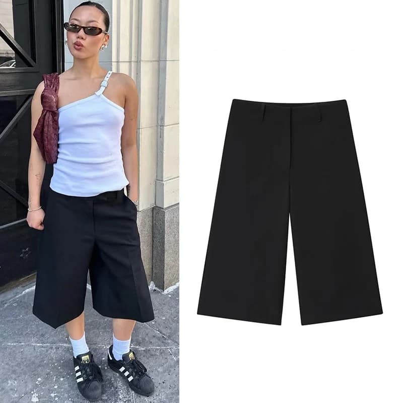 Shorts Casual da Donna Nuovi Estivi 2026 Neri Corti Semplici alla Moda Versatili per il Pendolarismo Personalizzati da Donna