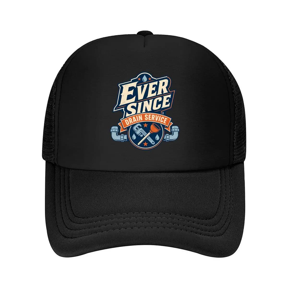 Ever Since Vintage Drain Badge Mesh Baseball Cap Polyester Forward Observations Hat Adjustable Golf Hat Summer
