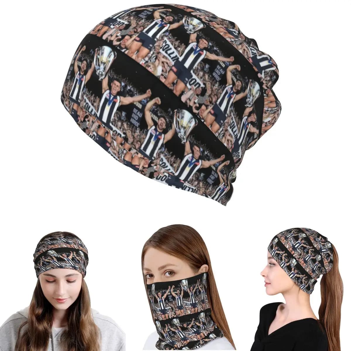 Daicos Brothers Premiership Trophy Collingwood Bandana Scaldacollo Maschera Sciarpa Maschera Termica per il Viso Berretto Invernale Unisex per Adulti