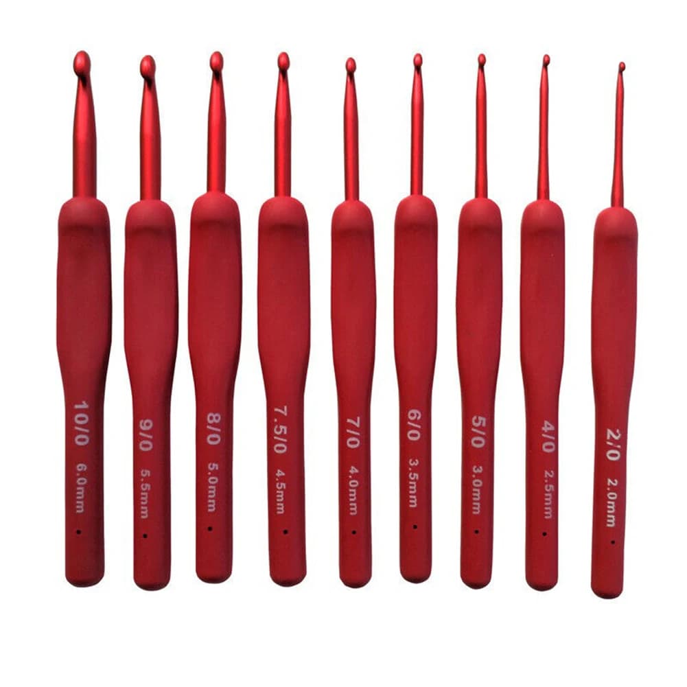 Uncinetto Ergonomico con Impugnatura in Gomma Morbida, Accessorio per Lavori a Maglia, 1 Pezzo, 2mm-6mm