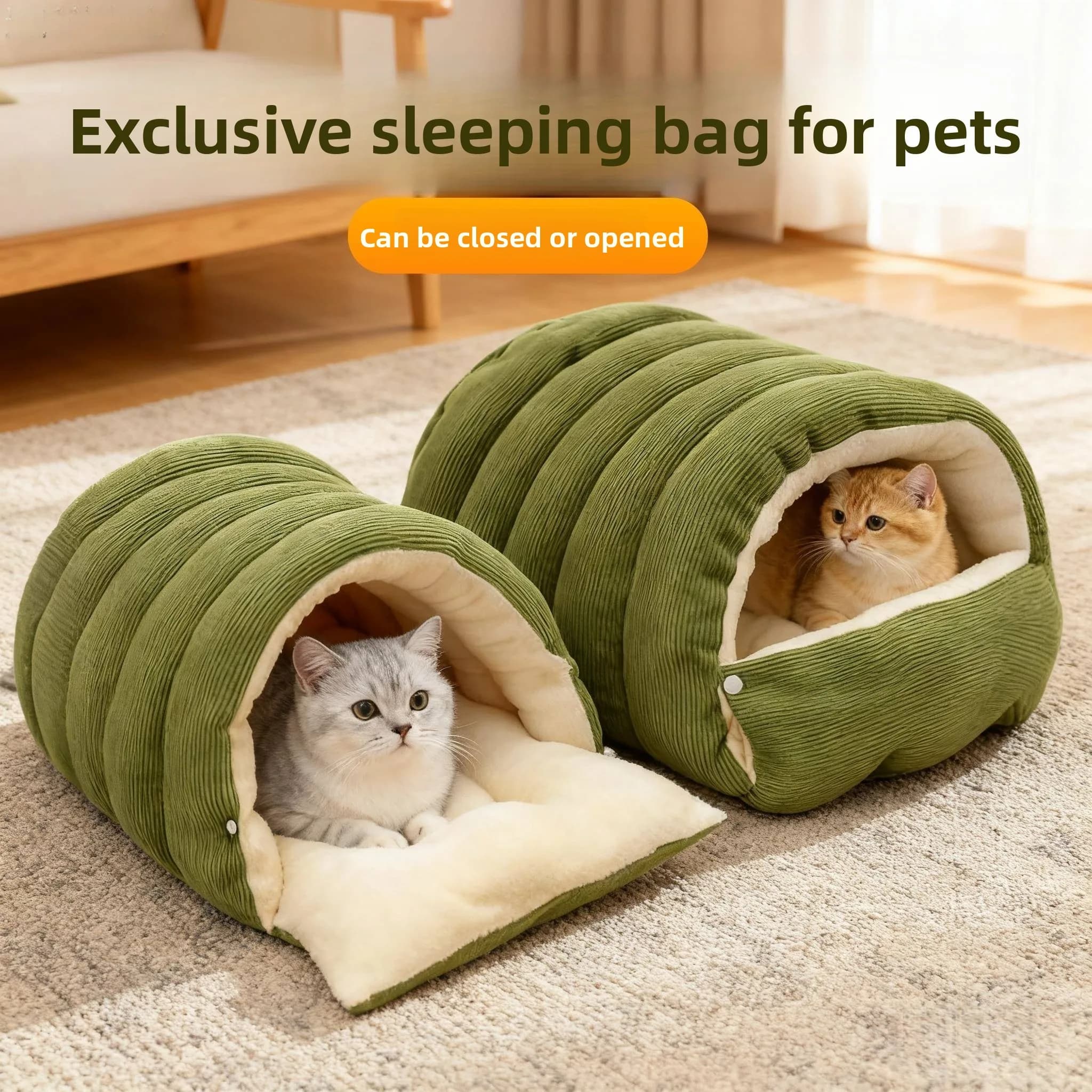 Cuccia Calda e Staccabile Semi-Chiusa per Gattini, Universale per Tutte le Stagioni, Cuccia per Cani, Cuscino per Animali Domestici, Nido