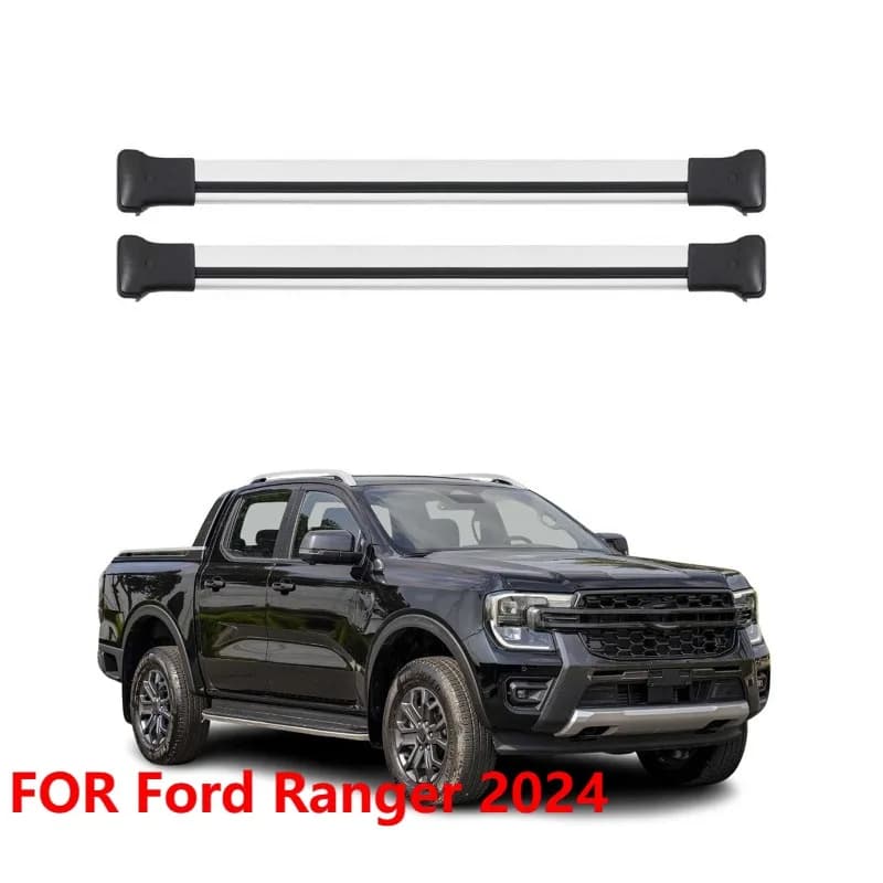 Per Ford Ranger 2024 Portapacchi Barre trasversali Portapacchi in alluminio 2 pezzi Argento