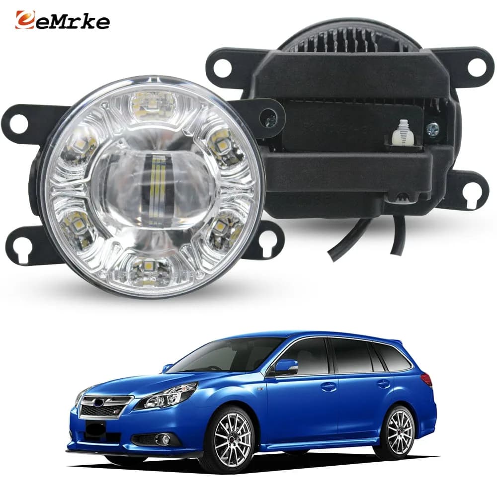 Led Testa Fendinebbia Per Subaru Liberty Legacy 2012 2013 2014 18W Nebbia Lampada di Guida Luce diurna E-mark E4 DRL Anello Car Styling