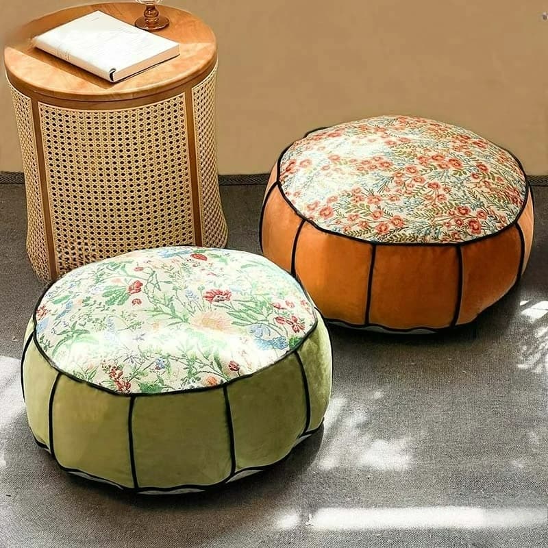 Living Room Seat Pier Futon Meditation Bed and Breakfast Foot Pier Round Ground Reading Household Fabric Tatami Seat Cushion