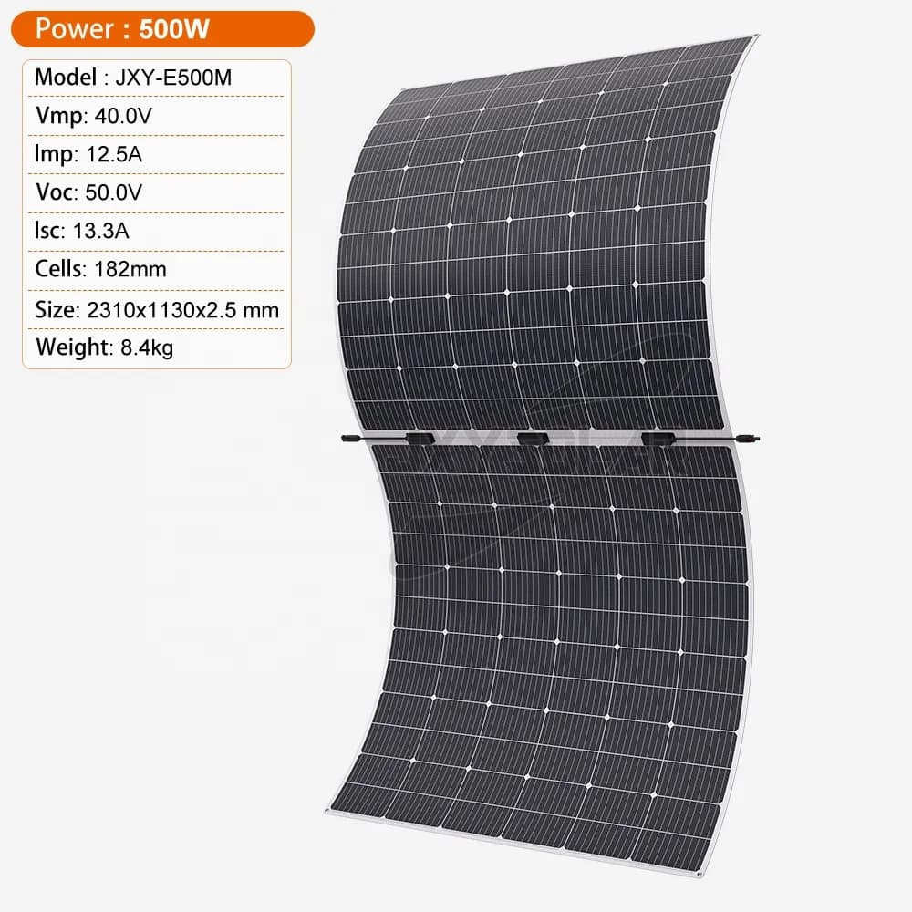 Pannello solare flessibile da 500 W 40 V Pannello solare mono superficie ETFE 500 Watt Miglior prezzo per applicazioni fuori rete per auto, yacht, camper, case