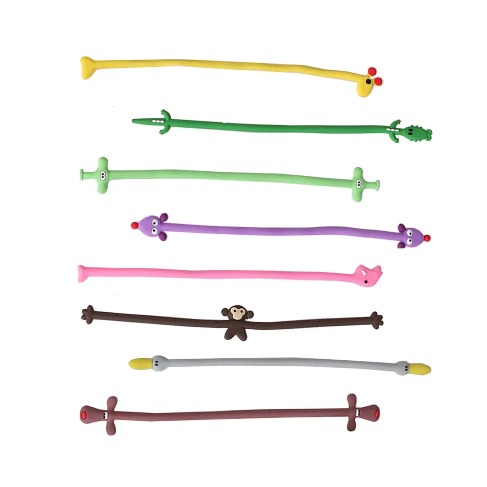 8Pcs Cartoon Animal Cable Organizer Cable Cord Management Cellphone Headset Earphone Winders Ties Set Headset Winders Ties