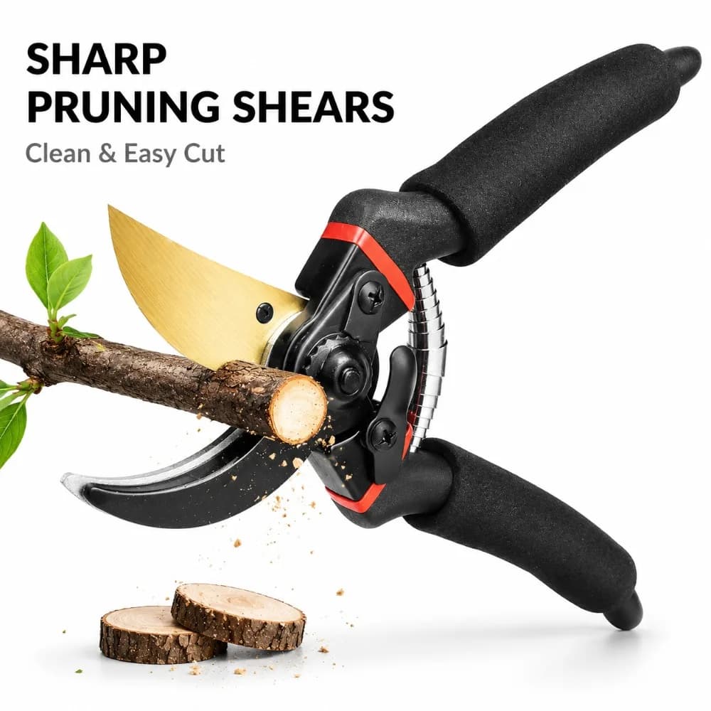 8.5 Inch Pruning Shears SK5 Steel Blade Garden Scissors for Bonsai Fruit Tree Flower Branch Trimming with Non Slip Handle