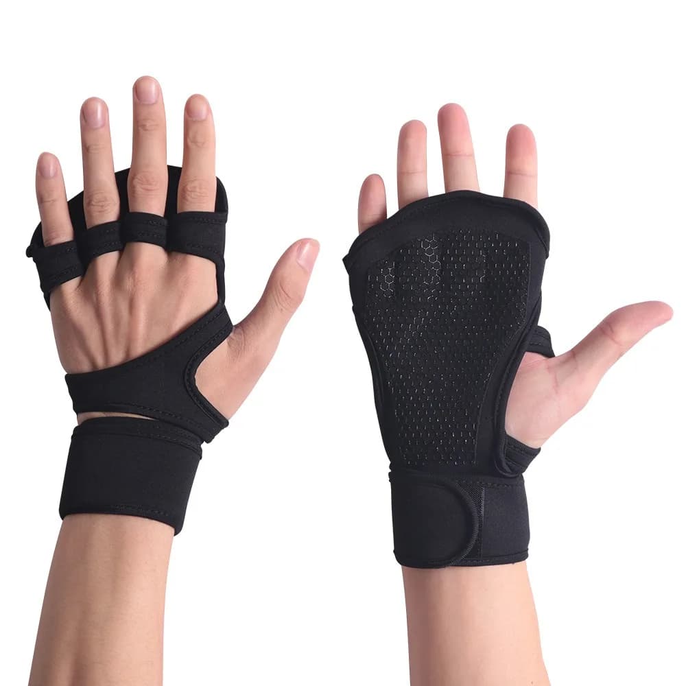 Guanti Spessi per Sollevamento Pesi, Resistenti all'Usura, Antiscivolo, per Ciclismo e Moto, Regolabili, Durevoli, Mezze Dita, per Allenamento