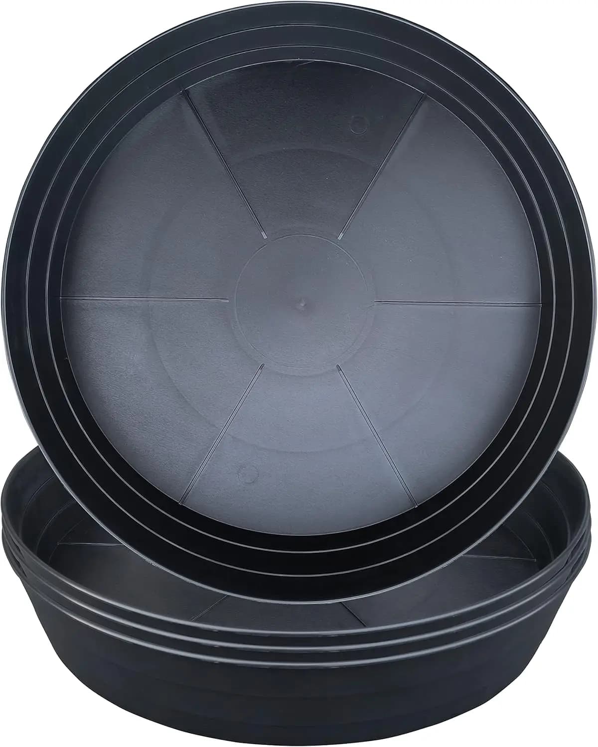 Subvases Extra 10-25 Backgrounds, Drying Trays for Indoor Vases, Without Holes, Pack of 4 Black Plastic Water Collector