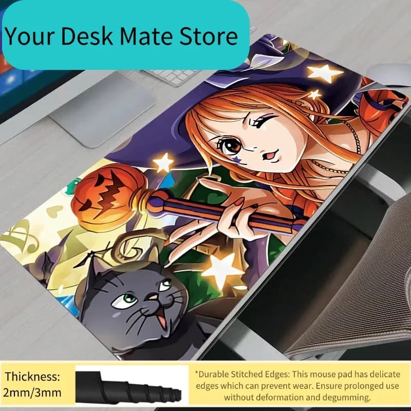 Tappetino per Mouse da Gaming Nami One Piece, Grande Mousepad per Computer, Tappetino da Scrivania PC Anime, Accessori per Tastiera Gamer, Tappetini per Mouse da Tavolo