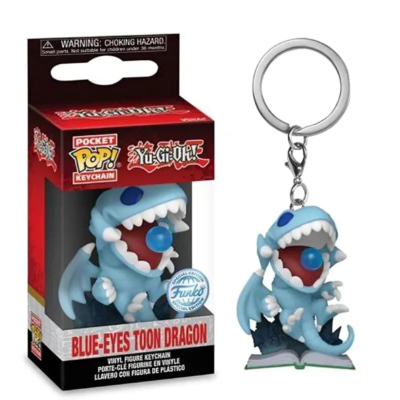 Funko Pocket Pop Winged Kuriboh Blue-eyes Toon Dragon Portachiavi Action Figure in vinile Ciondolo da collezione Giocattoli per bambini per regali