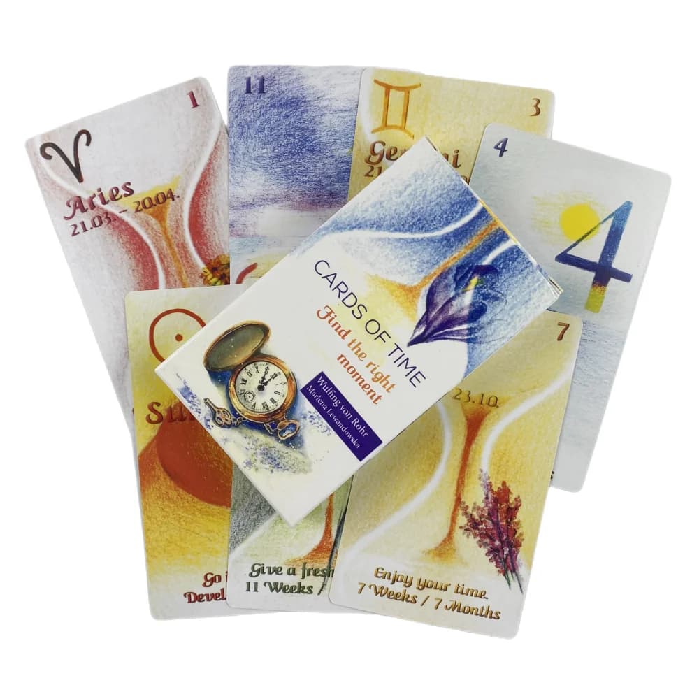 Carte del tempo Trova il momento giusto Mazzo di divinazione Oracle Edizione Vision inglese Gioco da tavolo dei tarocchi per la festa
