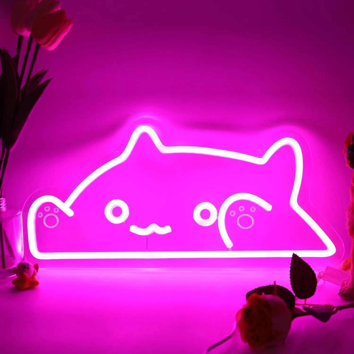 Insegna al Neon a Forma di Gatto, Luci LED al Neon USB Dimmerabili per Camera da Letto, Cameretta, Decorazione Stanza Bambini, Regalo Speciale di Compleanno per Bambini, Luce Notturna