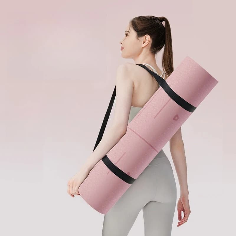 Tappetino Yoga in TPE Antiscivolo per Donna, Tappetino Fitness Silenzioso e Ammortizzante, Tappetino per Danza, Tappetino Spesso per Casa e Salto con Corda