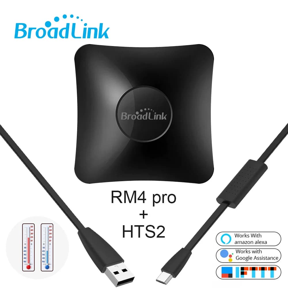 Nuovo Telecomando Universale BroadLink RM4 Pro IR WiFi RF con Sensore HTS2 Compatibile con Alexa e Google Home Assistant