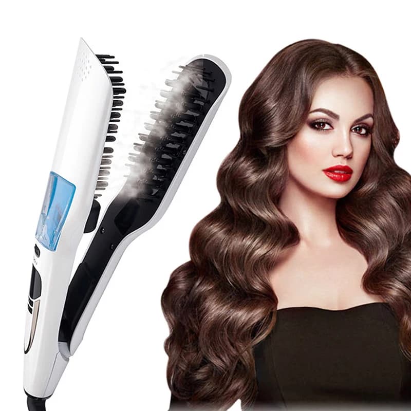 Piastra per capelli elettrica in ceramica PTC, prodotti per capelli ricci, spazzola lisciante elettrica, pettine, ferro da stiro per capelli