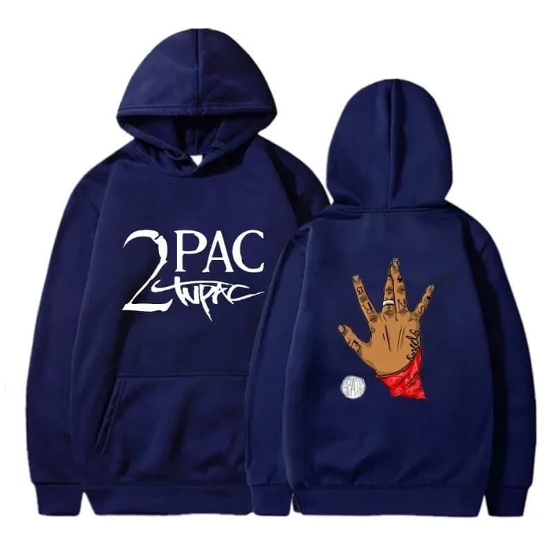 Felpa con cappuccio Hip Hop Gangsta 2Pac Tupac Shakur 2025 Gangsta Rap 2Pac Felpa con cappuccio da uomo Cappotto moda Felpe casual