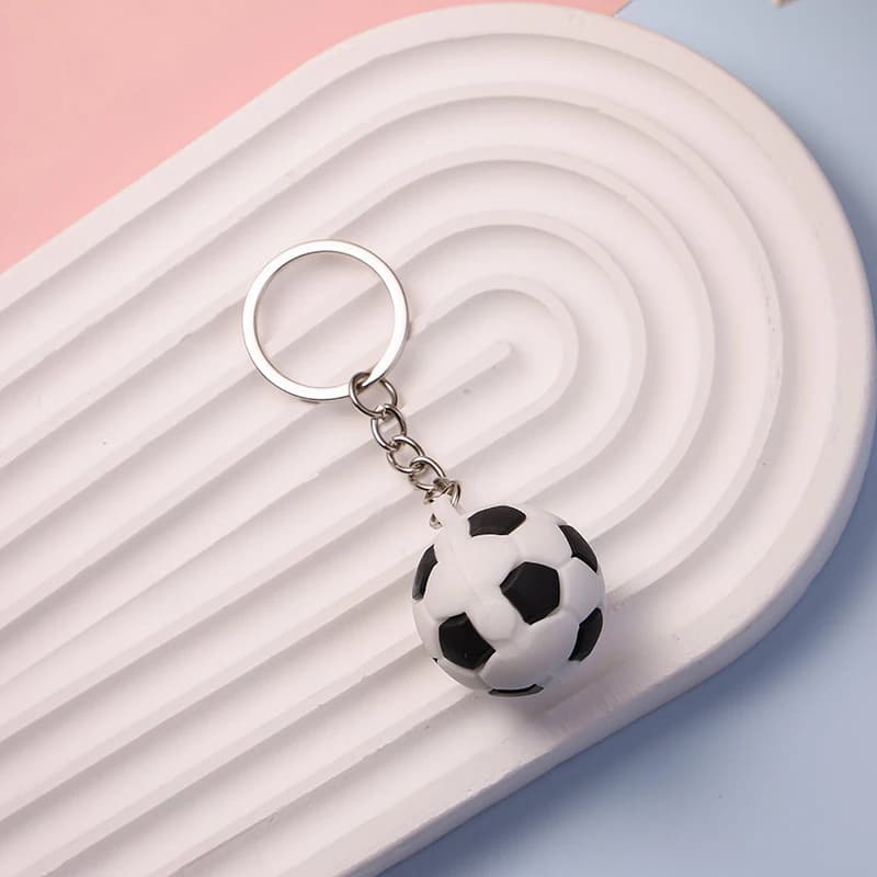 ●Simulation Football Basketball Volleyball Tennis Rugby Keychain PVC Creative Mini Key Ring Backpack Pendant Car Accessories