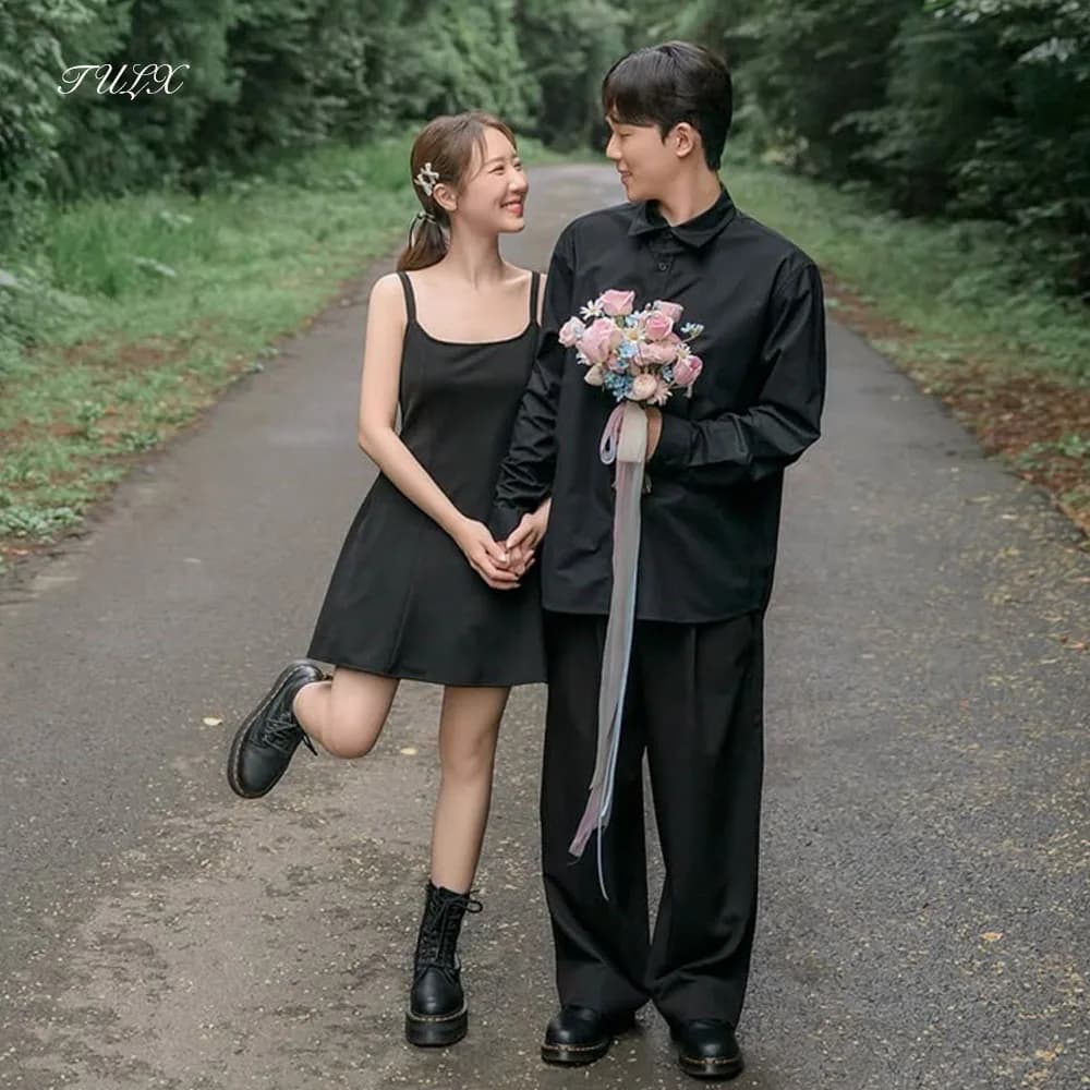 TULX Semplice Mini Abito Da Sera Nero Corea Servizio Fotografico Della Cinghia di Spaghetti Una linea Breve Abito Per Party di Nozze Corsetto Personalizzato 2025