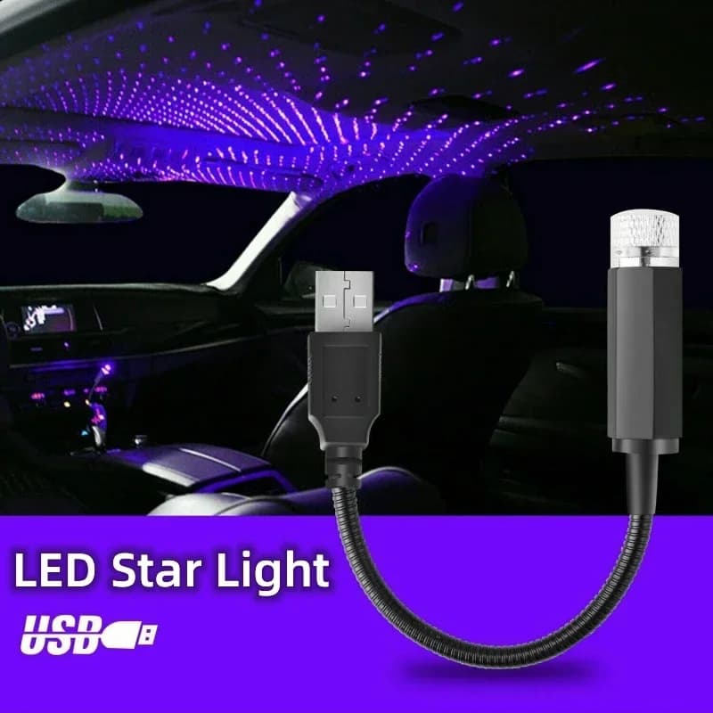 Mini LED per tetto auto, stella, luce notturna, proiettore, atmosfera, galassia, lampada USB decorativa regolabile per l'arredamento del soffitto automatico
