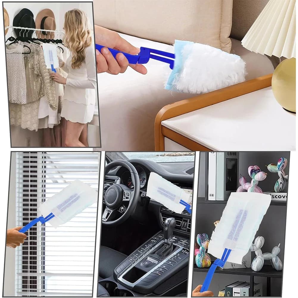 40 Resales for Spolverino Resistant with 2 Manici, Disposable Brushes for Static Removal of Powder, for Domestic Cleaning