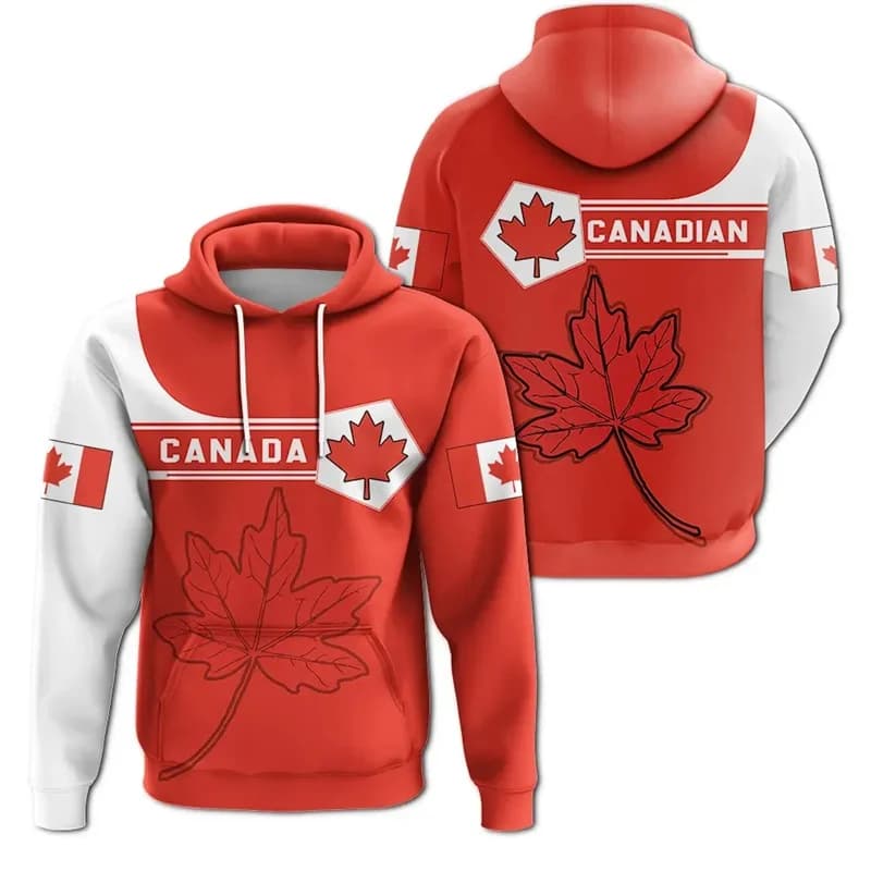 Maple Leaf Canada hoodie for kids 3D print hoodie Fitness outdoor sport Running long sleeve pullover top