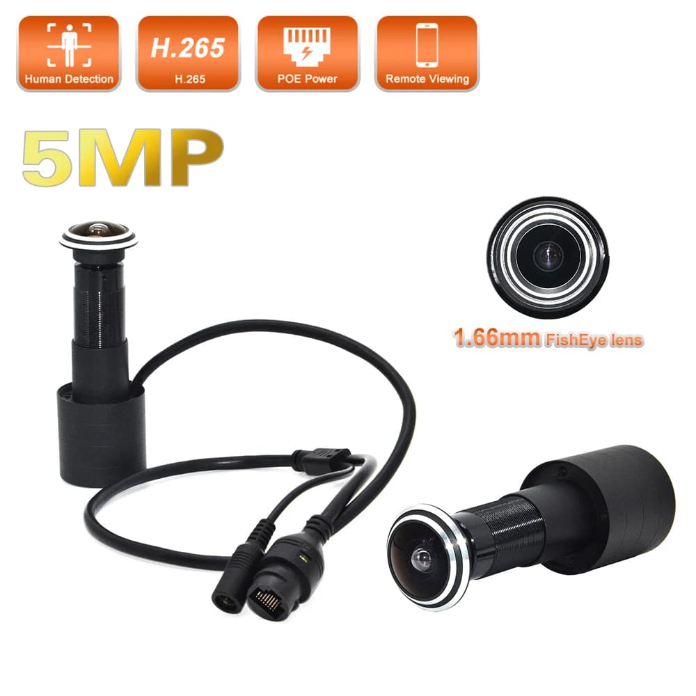 PEGATAH Telecamera spioncino per porta Telecamera IP POE da 5 MP Rilevazione movimento Video visore oculare Citofono wireless Telecamera per porta di sicurezza domestica
