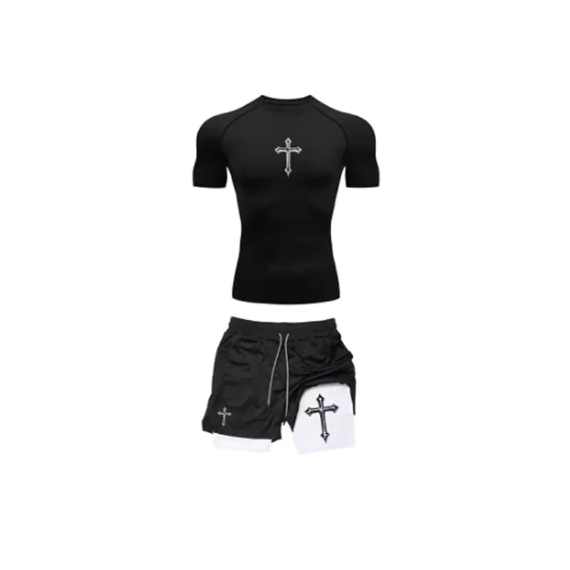 Complete Sports Estivo Men's Breathable Compression Breathable for Jogging, Training, Fitted T-shirts and Shorts from Gym RL0008