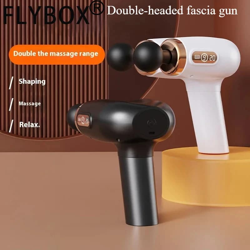 Professional Dual Heads Massage Gun Dildo Super Long Battery Life 4 Shape 8 Heads 9 Gears Home Appliance Double Heads Fascia Gun