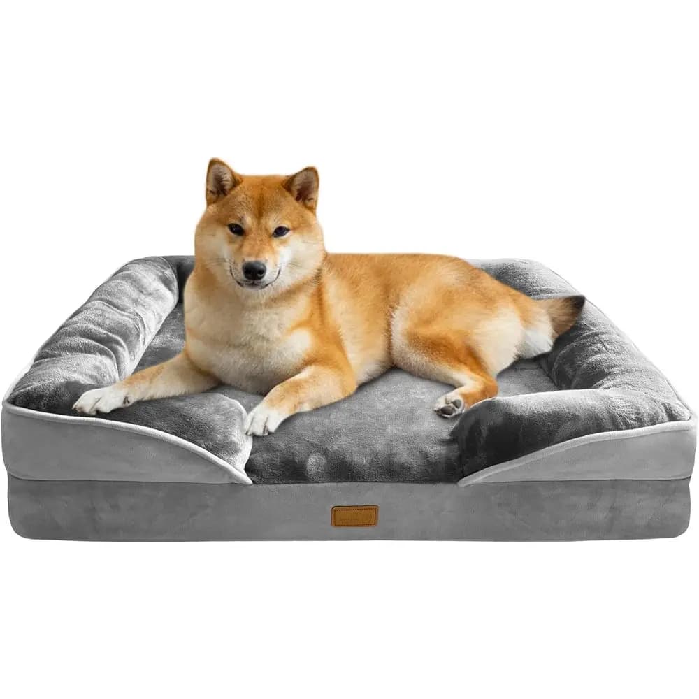 Cuccia Ortopedica per Cani con Sponde - Divano Letto per Animali Domestici con Rivestimento Lavabile e Rimovibile, Fodera Impermeabile e Base Antiscivolo, G