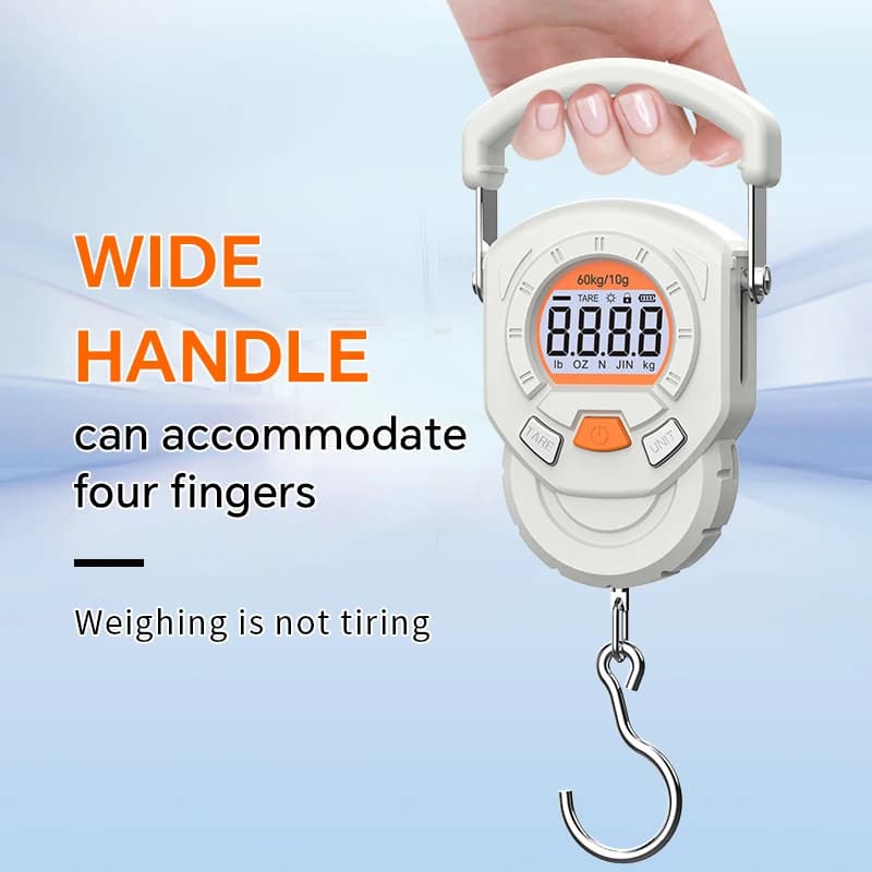 60Kg 10g LCD Digital Display Portable Hanging Scale Luggage Fishing Travelling Electronic Weighing Scale Kitchen Weighing Tools