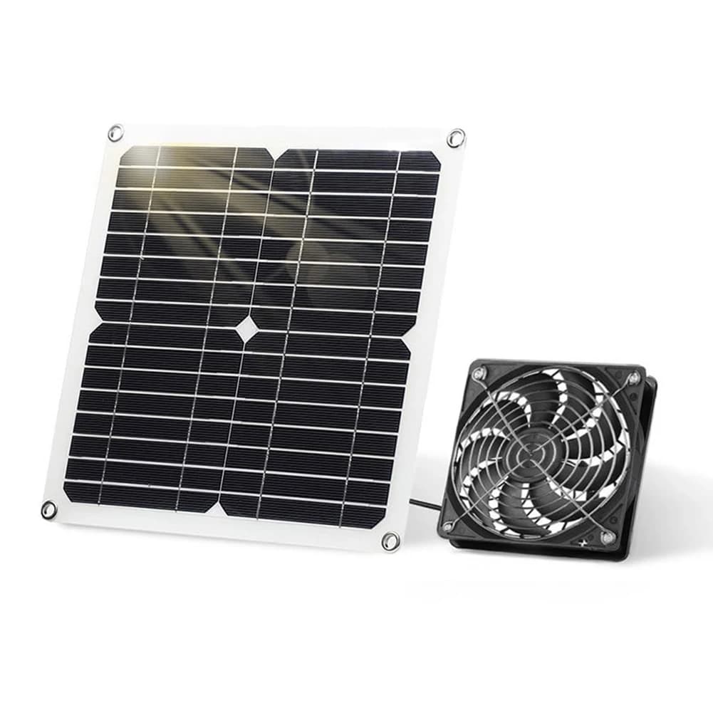 La ventola di scarico solare da 12 W è un kit da campeggio con pannello solare per il raffreddamento, la dissipazione del calore, la serra della casa di pollo per gli accessori da campeggio