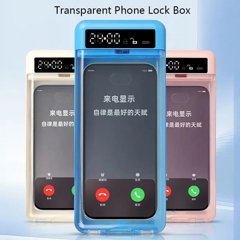 Cassetta di sicurezza per telefono trasparente con schermo di visualizzazione Dispositivo di autodisciplina Timer intelligente Cassetta di sicurezza per telefono Gestore del tempo del telefono per studenti