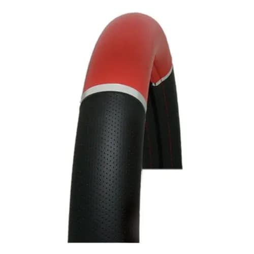 Coprivolante Premium da 18 Pollici in Nero e Rosso con Dettagli Argento