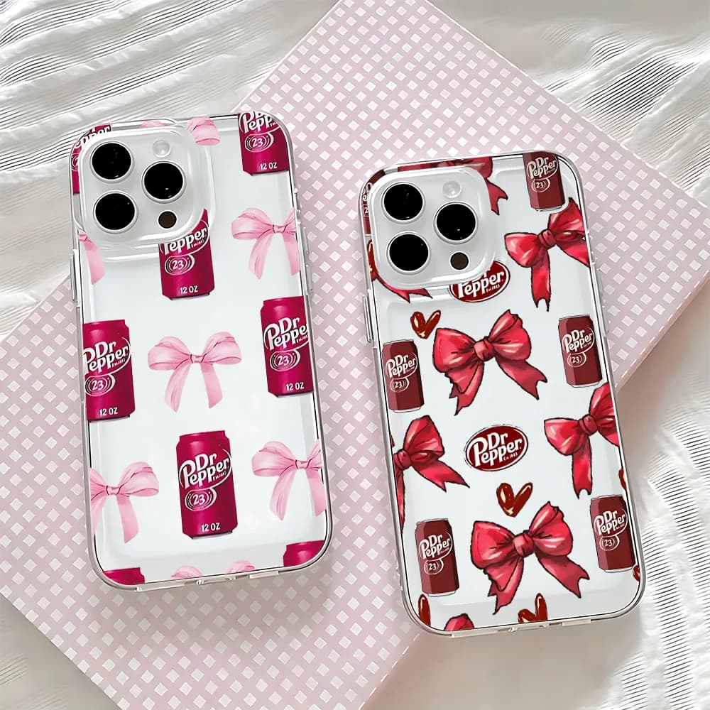Custodia per telefono Dr Pepper per iPhone 17 16 16e 15 14 13 12 11 Mini Pro Max X XR XSMax 7 8 Air Plus Cover posteriore trasparente