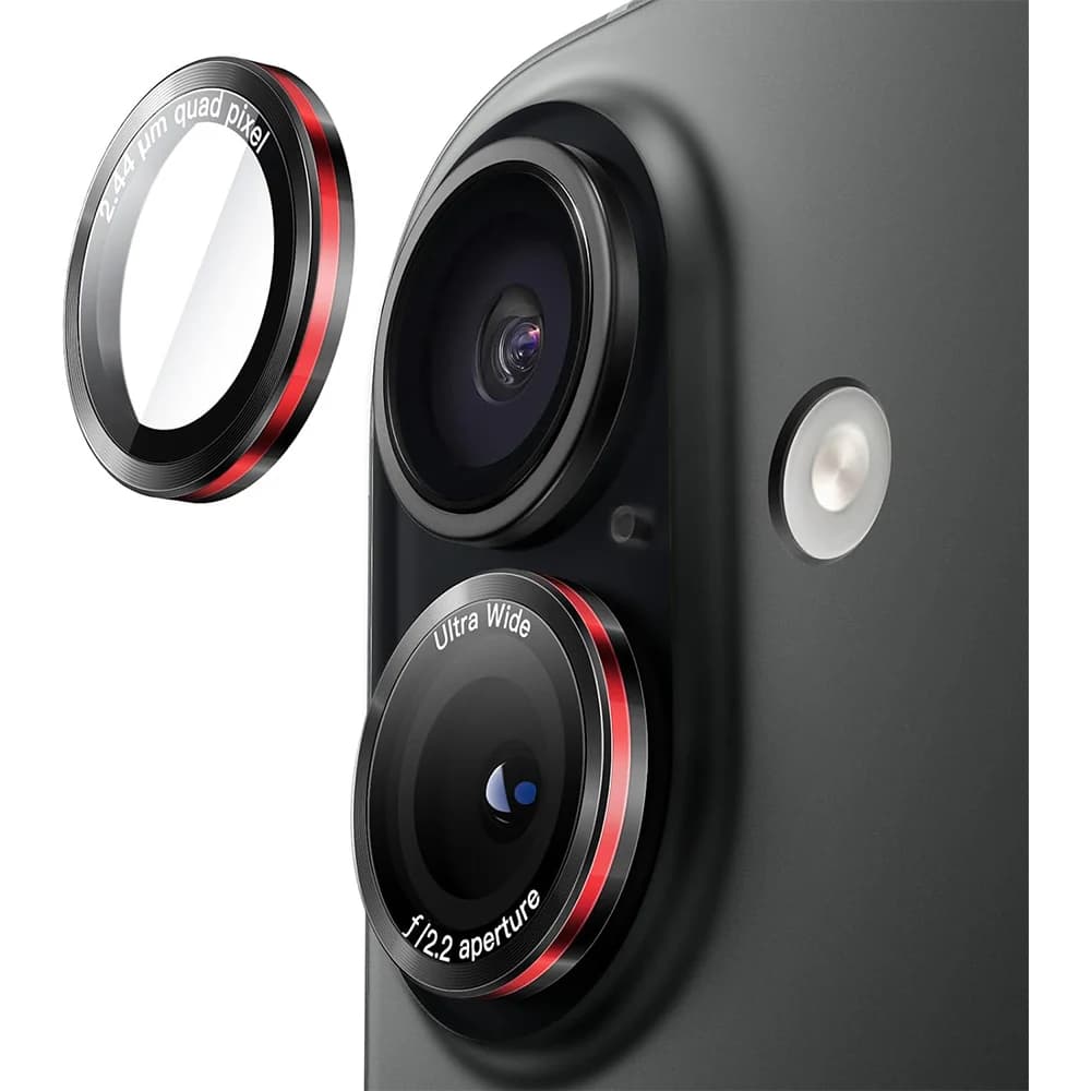 Copertura protettiva per obiettivo fotocamera per IPhone Air 17 Pro Max 16E 15 Plus 14 12 11 Pro Max Protezione telefono Nero Rosso Accessori