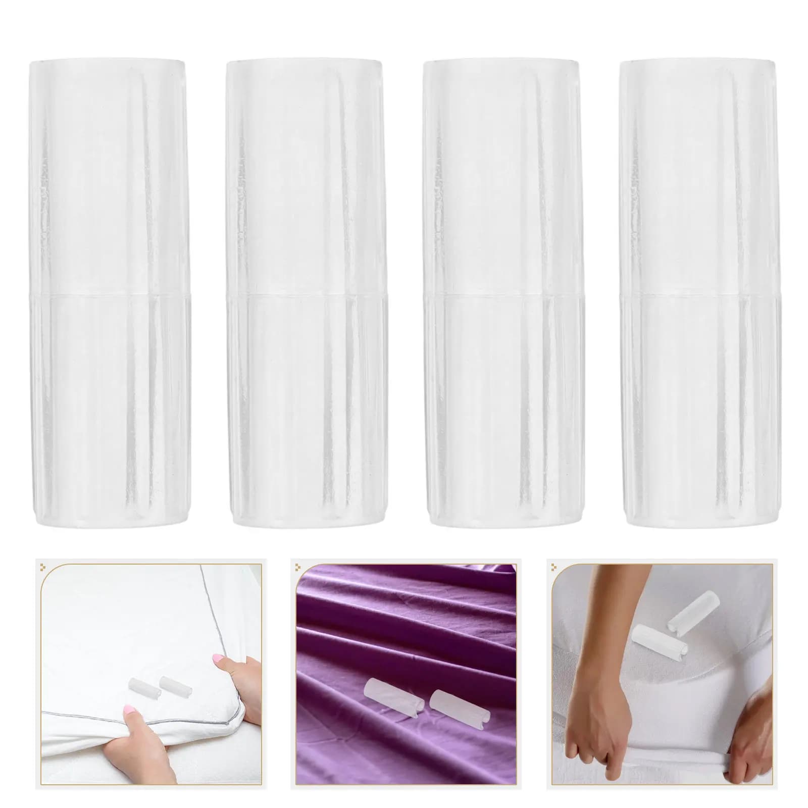 24Pcs Anti Slip Bed Sheet Clips Transparent Fixer for Mattress Sofa Quilt Sheet Fastener Clip Household Quilt Fixers