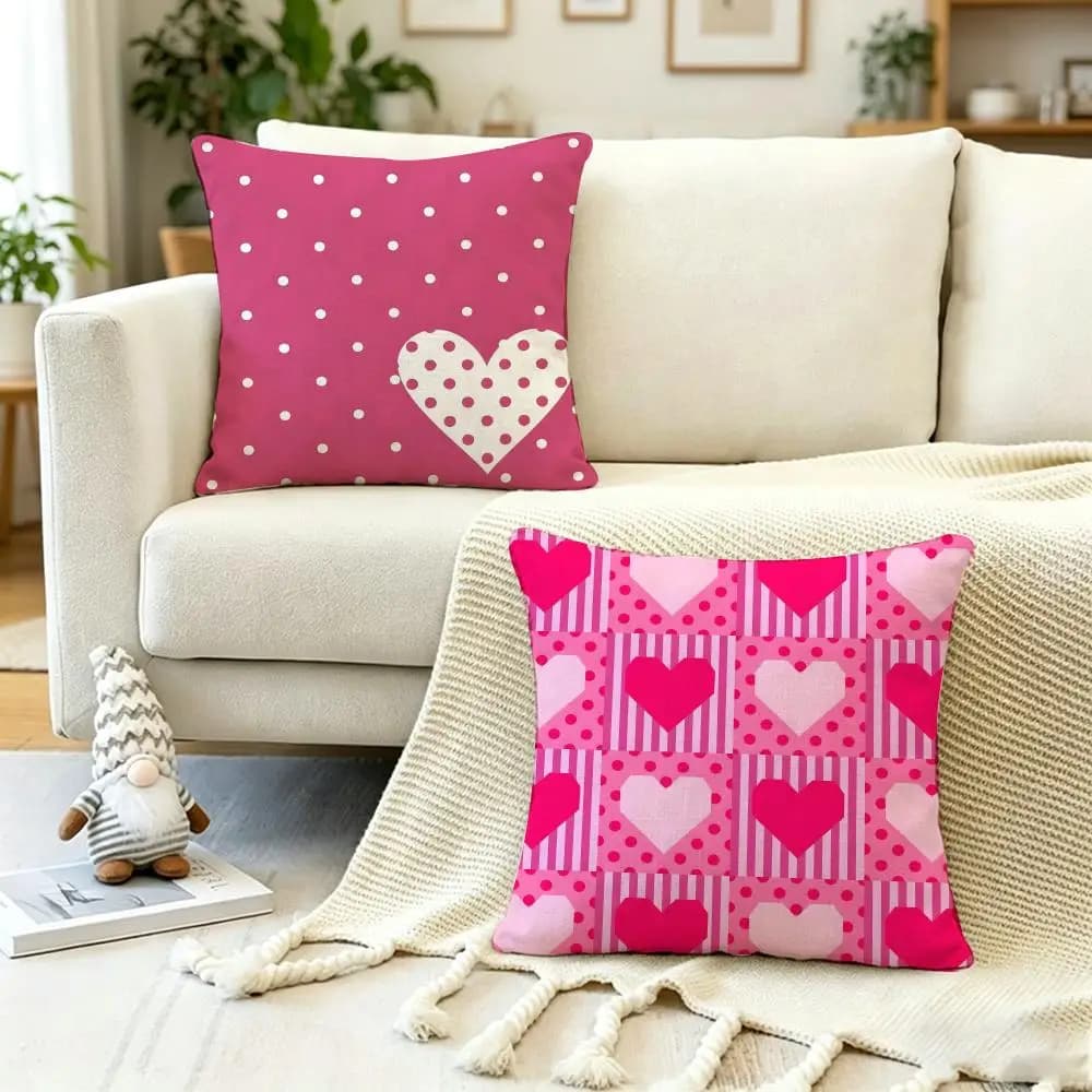 ANIME H-Heart Fodera per cuscino a pois, antipolvere, con cerniera invisibile, in morbido peluche, per divano