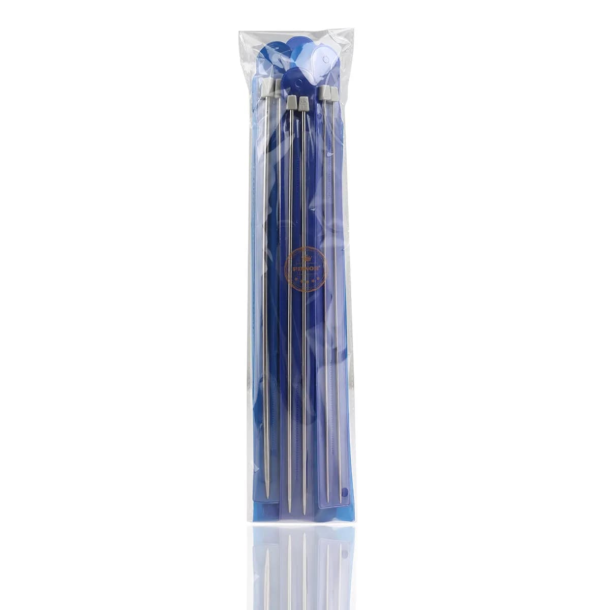 11Pairs 36Cm Straight Single Pointed Knitting Needles Stainless Steel 2.0 to 8.0mm Metric Marked Ergonomic Long Knitting Silver