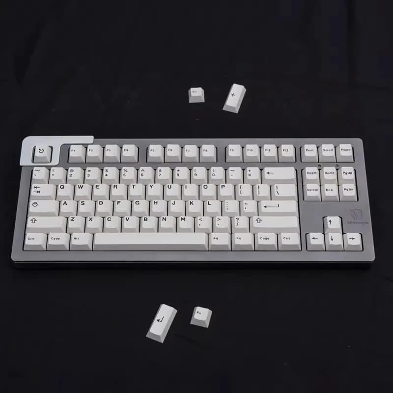 Copritasti minimalisti con profilo Cherry PBT sublimazione della tintura Copritasto a tema bianco nero per interruttori MX per tastiera meccanica da gioco