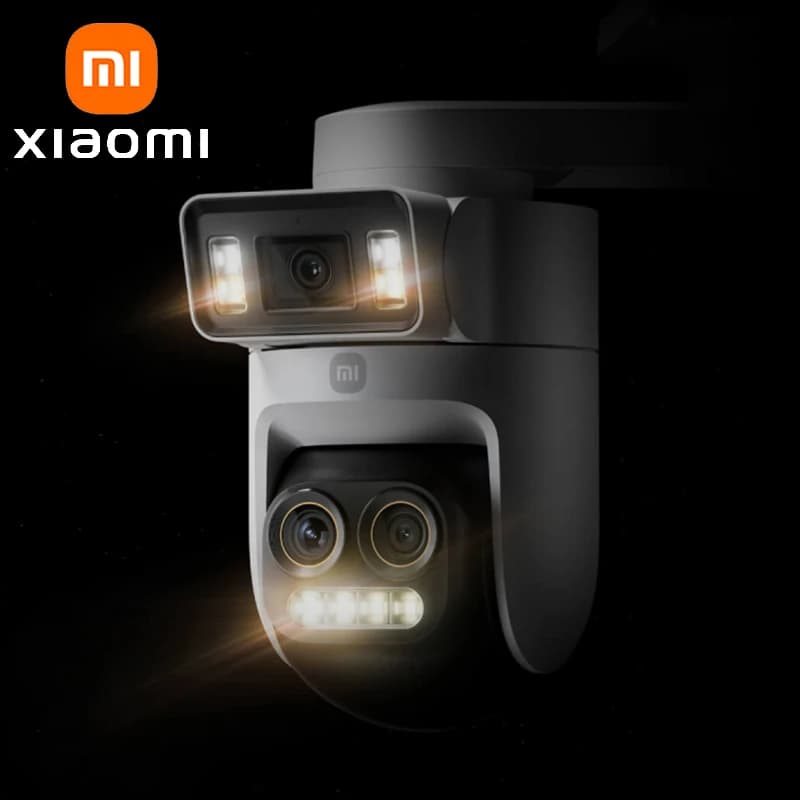 XIAOMI Nuova telecamera esterna intelligente 4 Pro Triple Camera Zoom Edition, 360 ° Zoom ibrido 5MP 3K, 9x, IP66, versione cinese con adattatore