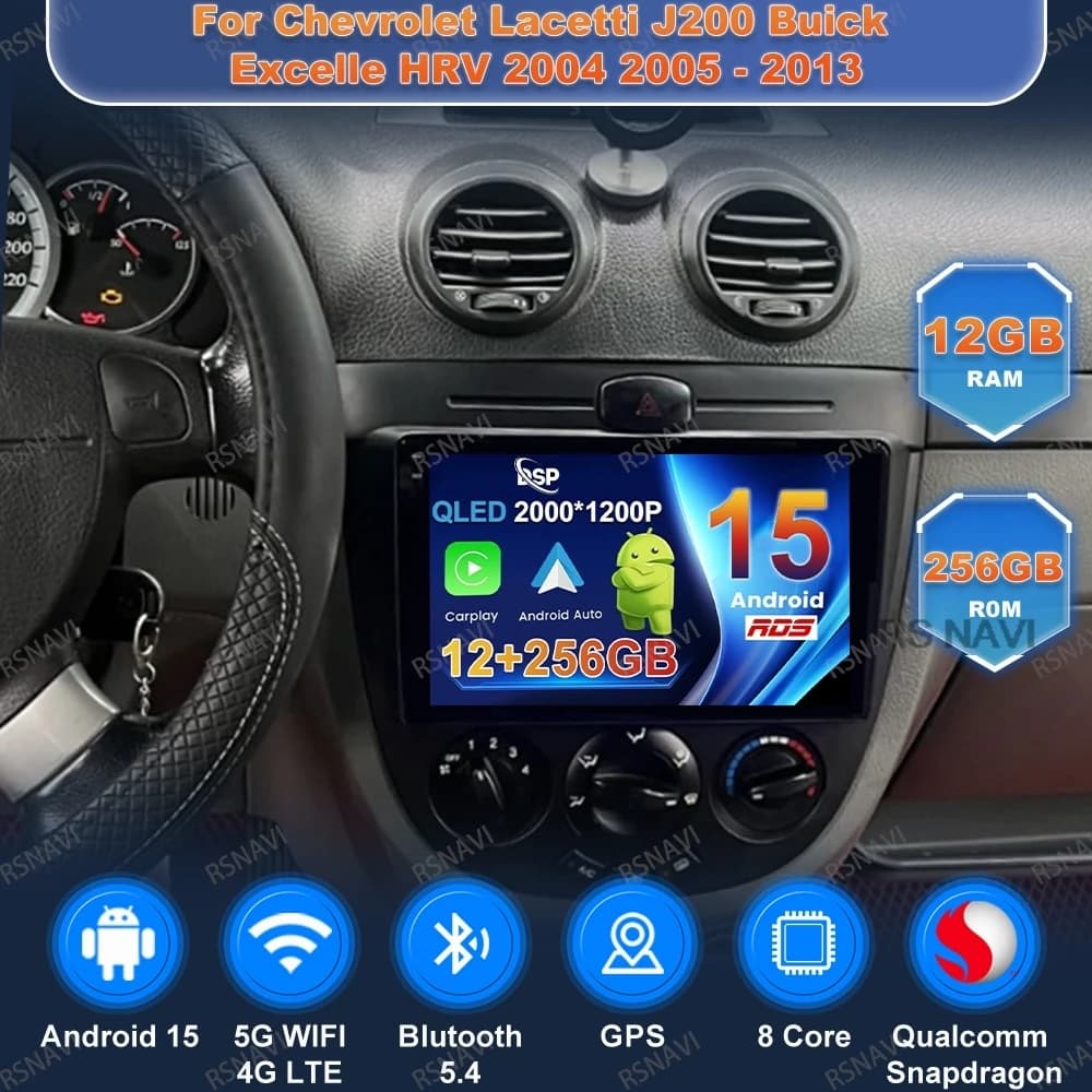 Car Radio Andoird 15 For Chevrolet Lacetti J200 Buick Excelle HRV 2004 2005 - 2013 DVD Multimedia 5G WIFI Autoradio BT Head Unit