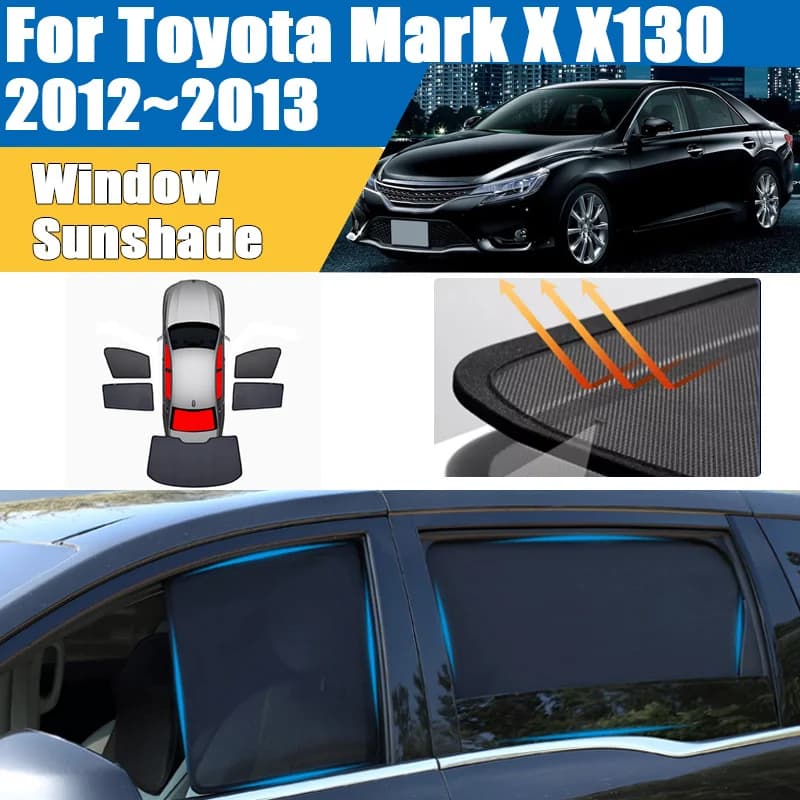Parasole per auto Toyota Mark X X130 2012 2013, visiera a rete che blocca i raggi UV, isolamento termico, tendina per telaio parabrezza, accessori auto